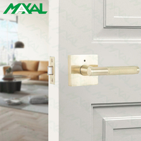 Satin Brass Zinc Alloy Interior Tubular Lever Handle for Bedroom Bathroom