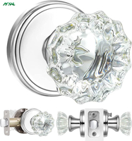 Residential Door Lock Crystal Knob Door Handles Luxury