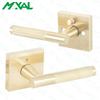 Satin Brass Zinc Alloy Interior Tubular Lever Handle for Bedroom Bathroom