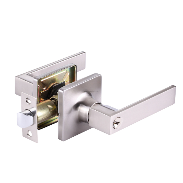 Satin Nickel Zinc Alloy Door Handle Apartment Office Residential Door Lock