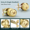 Door Knobs for Interior Doors with Deadbolt Lock Combo Set