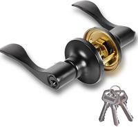 Zinc Black Entrance Handle Lock Modern Simple Indoor door handles luxury