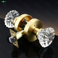 Bedroom Door Lock Glass Knob ANSI Grade 3 Door Knobs