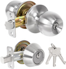 Door Knobs with Single Cylinder Deadbolt Combo Set
