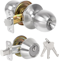 Door Knobs with Single Cylinder Deadbolt Combo Set