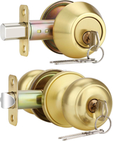 Door Knobs for Interior Doors with Deadbolt Lock Combo Set