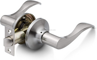 Nickel Door Handles for Interior Doors Apartment Office Passage Door Locks in Black