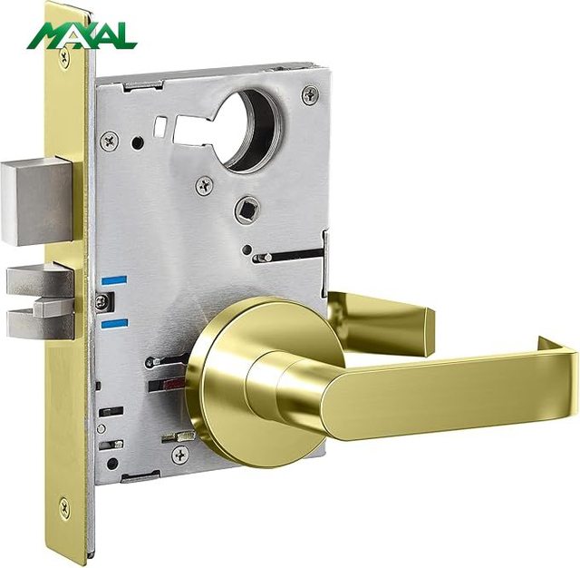 Heavy Duty Commercial Passage Mortise Brushed Gold Panel Door Locks