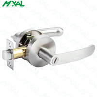 Handle Lockset Tubular Lock Satin Nickel Finish Zinc Alloy 