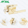 Satin Brass Zinc Alloy Interior Tubular Lever Handle for Bedroom Bathroom