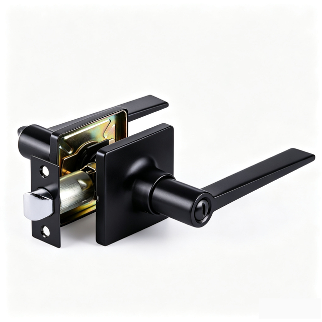 ANSI Grade 3 Black Door Handles Handle Apartment Office Entrance Privacy Door Locks