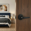 Black Tubular Lever Handle Main Lock for Bedroom Entrance Door Lock
