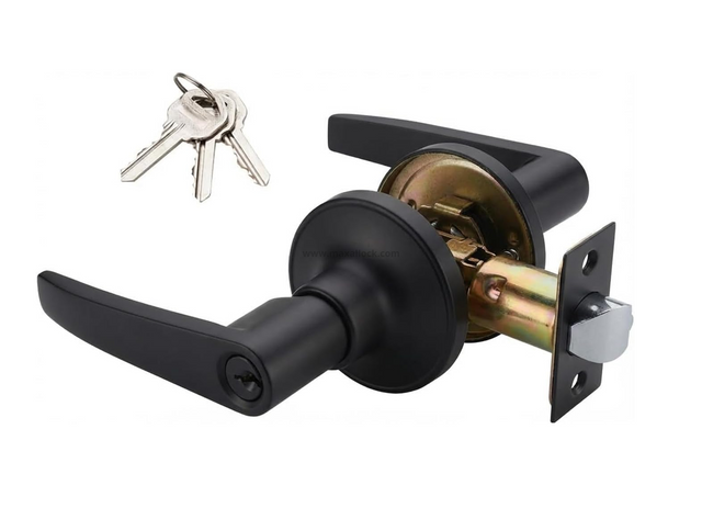 Black Tubular Lever Handle Main Lock for Bedroom Entrance Door Lock
